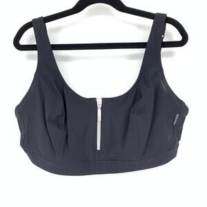 Rosa Faia Sports Bra Women's Size D Cup Zip Front Bra Black Wireless